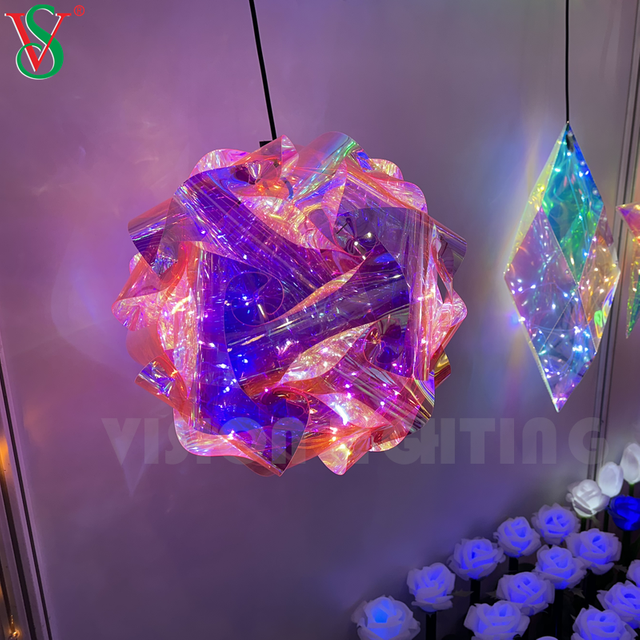 Блестящие сказочные подвесные светодиодные светильники из ПВХ со звездами для подвесных украшений на открытом воздухе