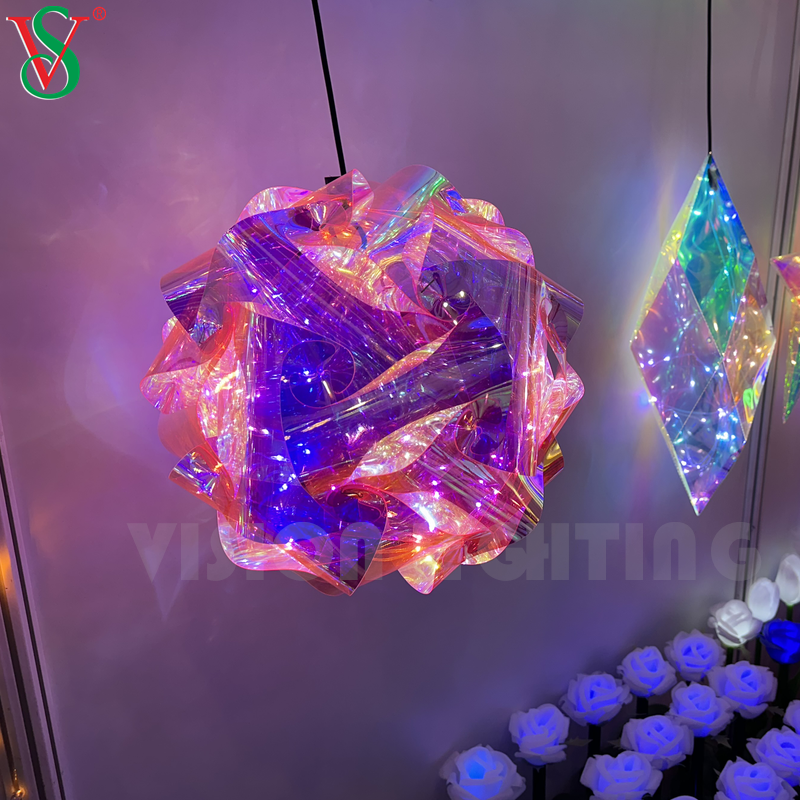 Блестящие сказочные подвесные светодиодные светильники из ПВХ со звездами для подвесных украшений на открытом воздухе