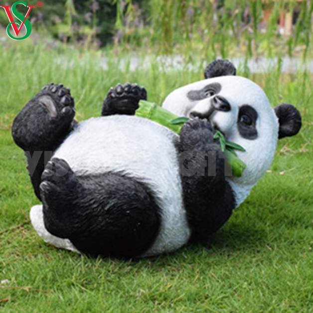 На открытом воздухе украшение осветило свет панды стеклоткани акриловый привел скульптуру мотива животного 3Д