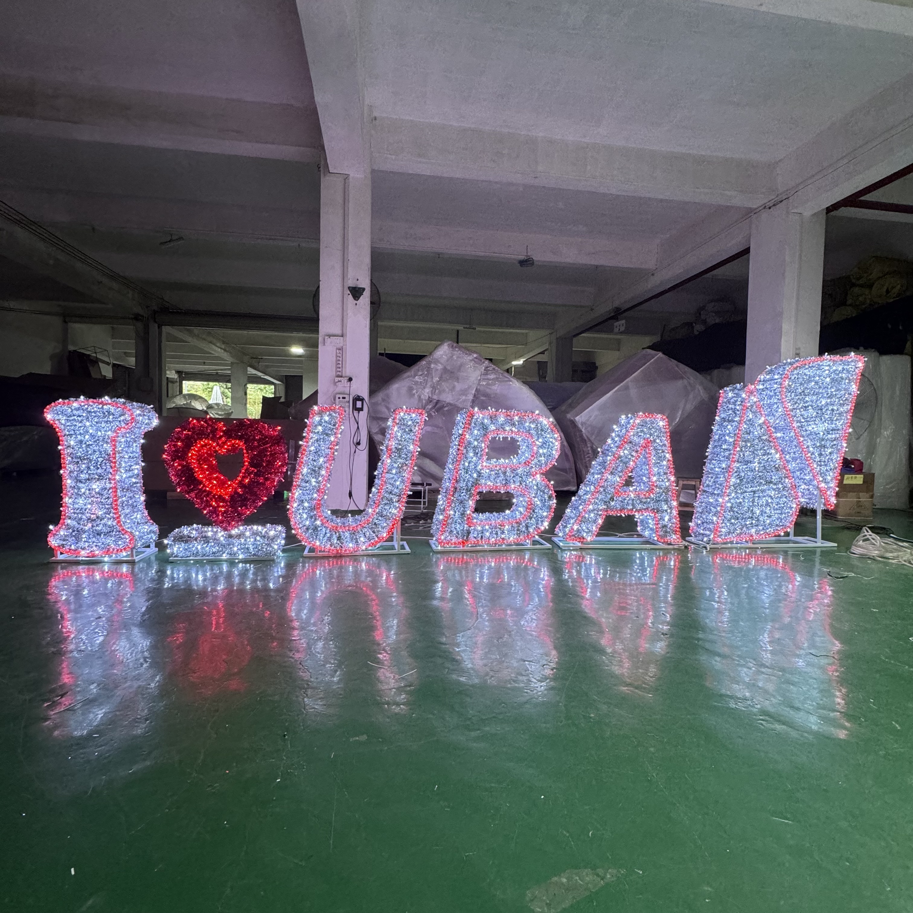 2026 Новогодняя вывеска на открытом воздухе 3D скульптура мотив огни для новогоднего украшения