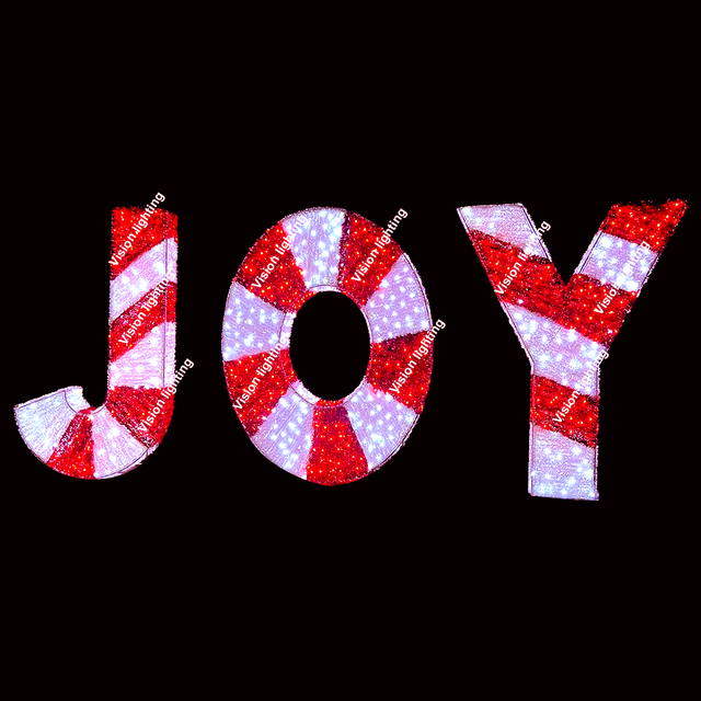 Наружное украшение Пейзаж IP65 Высококачественная 3D-скульптура светодиодная Рождественская праздничная мотивная буквенная лампа