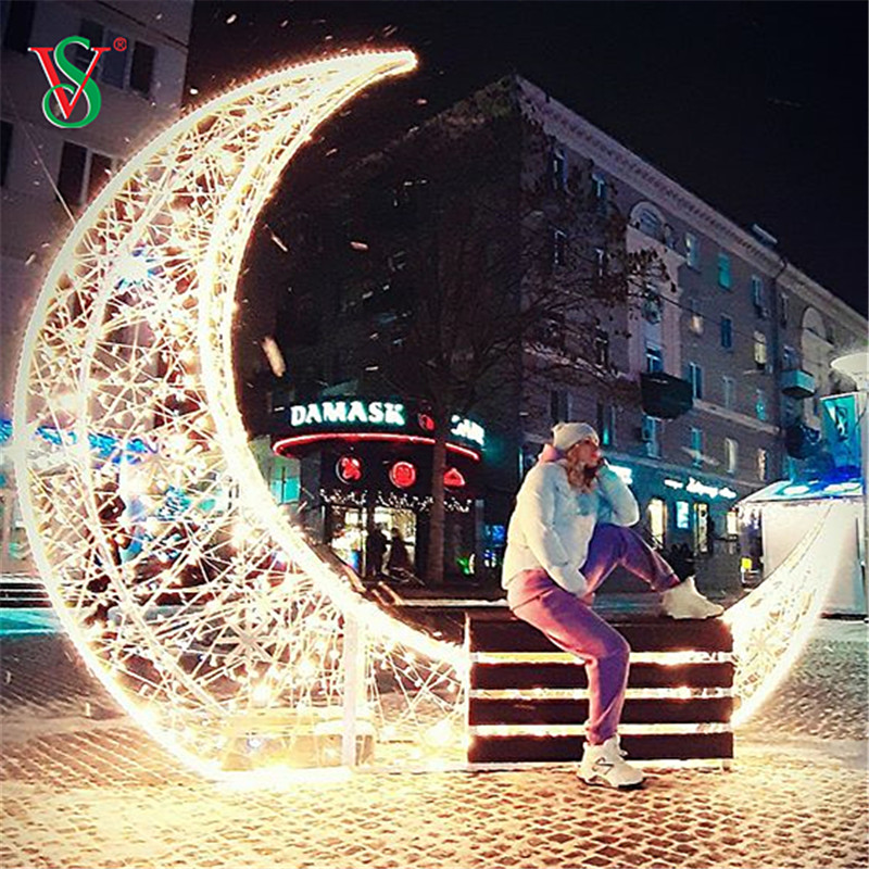 Светодиодный 3D Moon Star Light для Рамадана Мубарака Эйд праздничный украшение