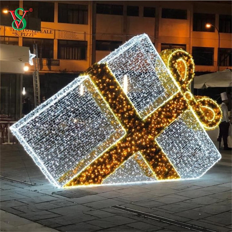 LED 3D Gift Box Present Motif Light для украшения рождественских праздников