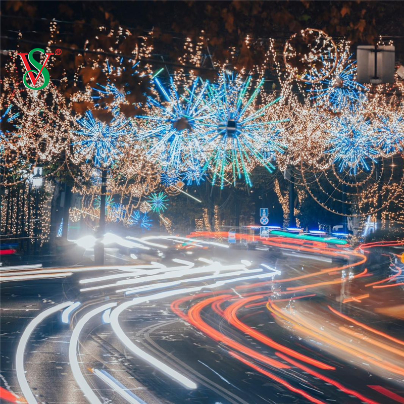 RGB полноцветные светодиодные фонари для фейерверков для наружного украшения рождественского праздника