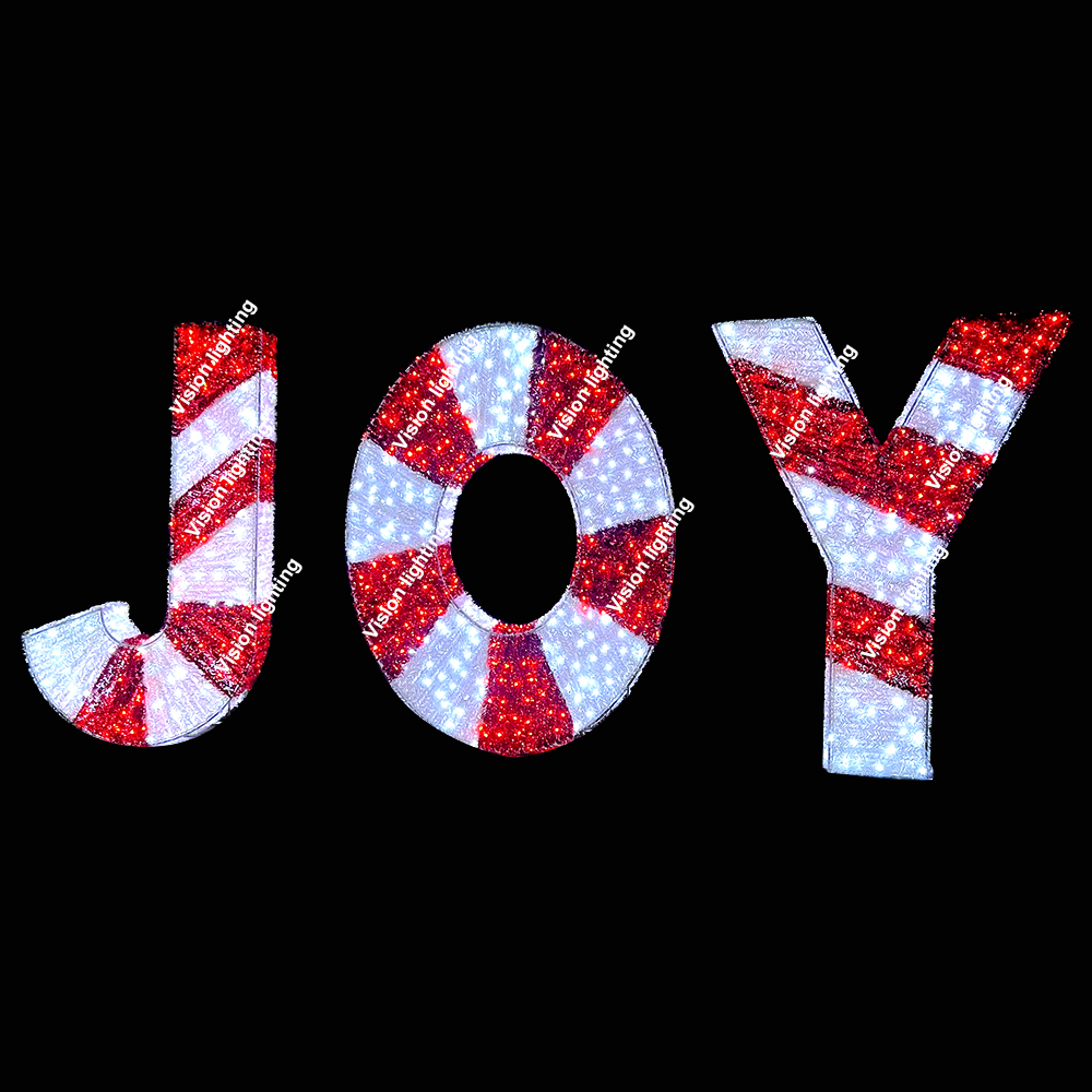 Наружное украшение Пейзаж IP65 Высококачественная 3D-скульптура светодиодная Рождественская праздничная мотивная буквенная лампа