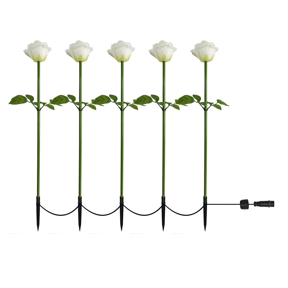 Светодиодный искусственный цветок розы для украшения парка в саду на открытом воздухе