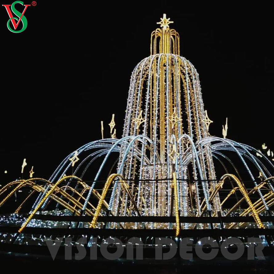 3D светодиодный световой фонтан Скульптура для открытых ландшафтных украшений