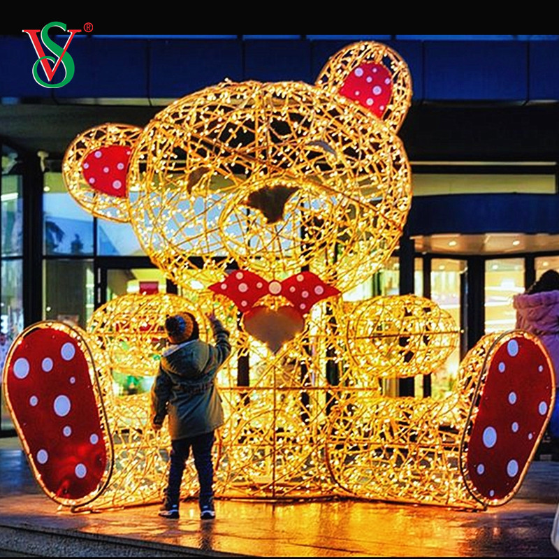 LED 3D Teddy Bear Motif Light для украшения рождественских праздников