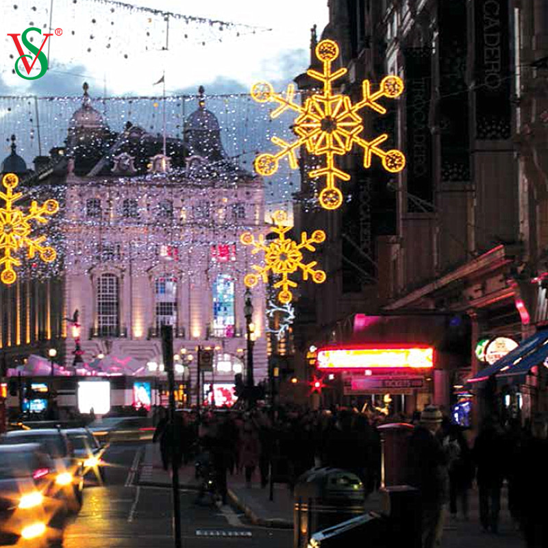 Индивидуальный дизайн Анимированные светодиодные 2D снежинки для украшения Рождества