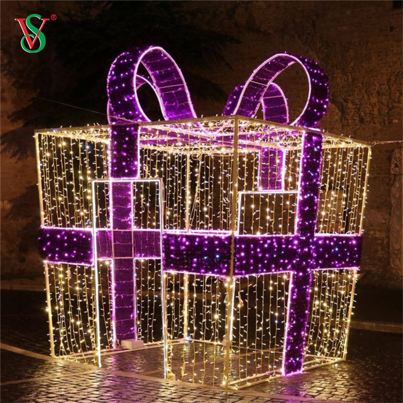 LED 3D Gift Box Present Motif Light для украшения рождественских праздников