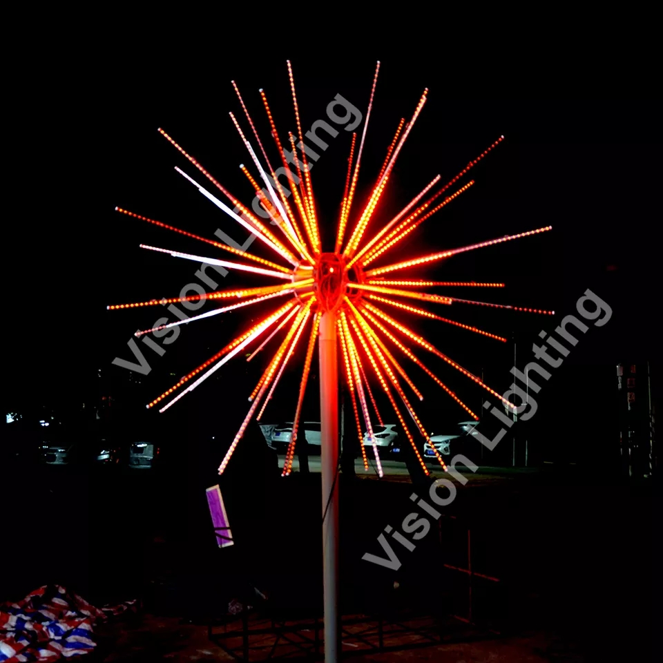 Рождественское украшение на открытом воздухе 12 В RGB Fireworks Tree Motif Light для улицы