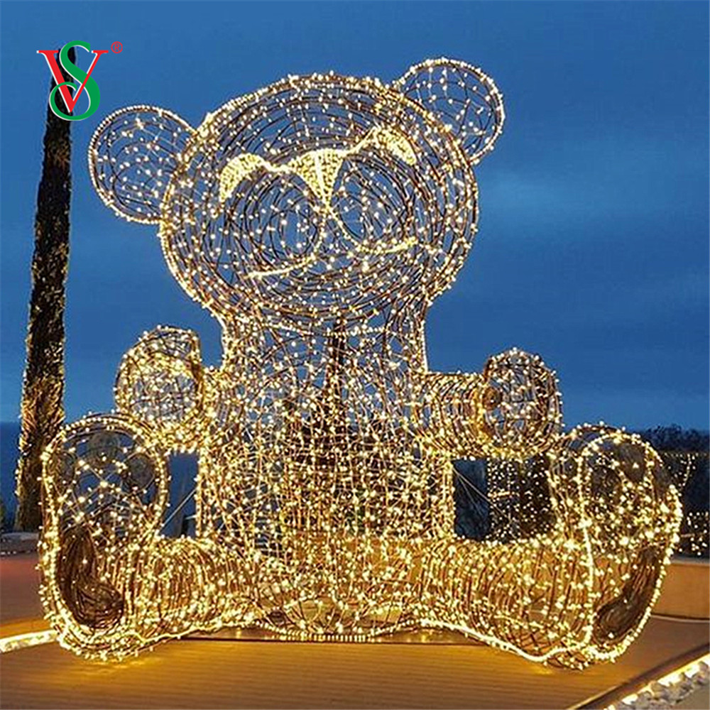 LED 3D Teddy Bear Motif Light для украшения рождественских праздников