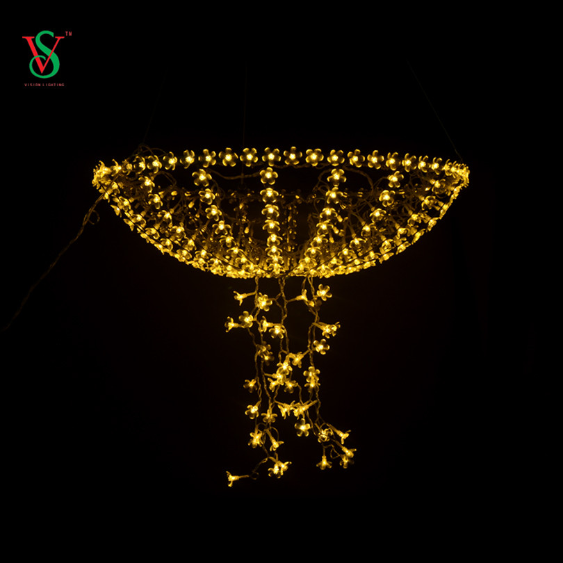 Анимированный Рождественский уличный декоративный светильник LED Sakura Umbrella Motif Light 