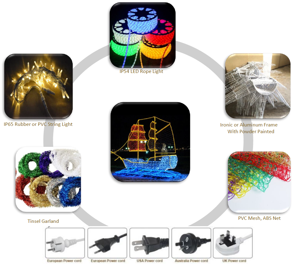 3D светильник с мотивом лодки