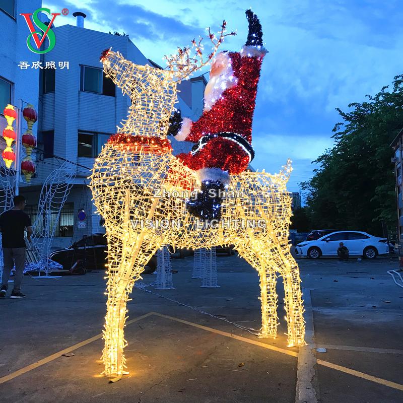 Праздничный торговый центр Рождество на открытом воздухе светодиодные мотивы оленя