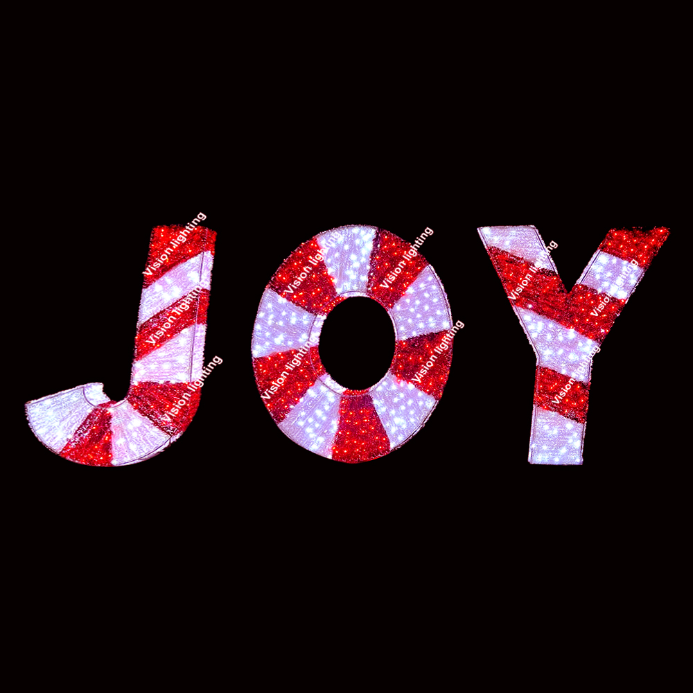 Наружное украшение Пейзаж IP65 Высококачественная 3D-скульптура светодиодная Рождественская праздничная мотивная буквенная лампа