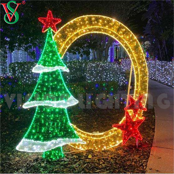 Luces de Navidad Outdoor Рождественские украшения светодиодные светодиодные 2D и 3D -фотомама мотивы мотивы