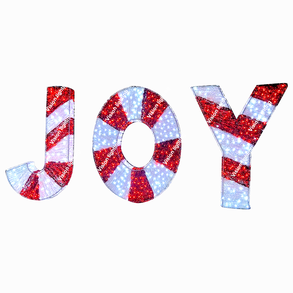 Наружное украшение Пейзаж IP65 Высококачественная 3D-скульптура светодиодная Рождественская праздничная мотивная буквенная лампа