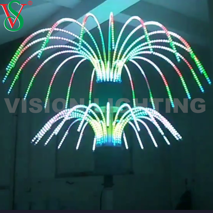 Рождественское украшение на открытом воздухе 12 В RGB Fireworks Tree Motif Light для улицы