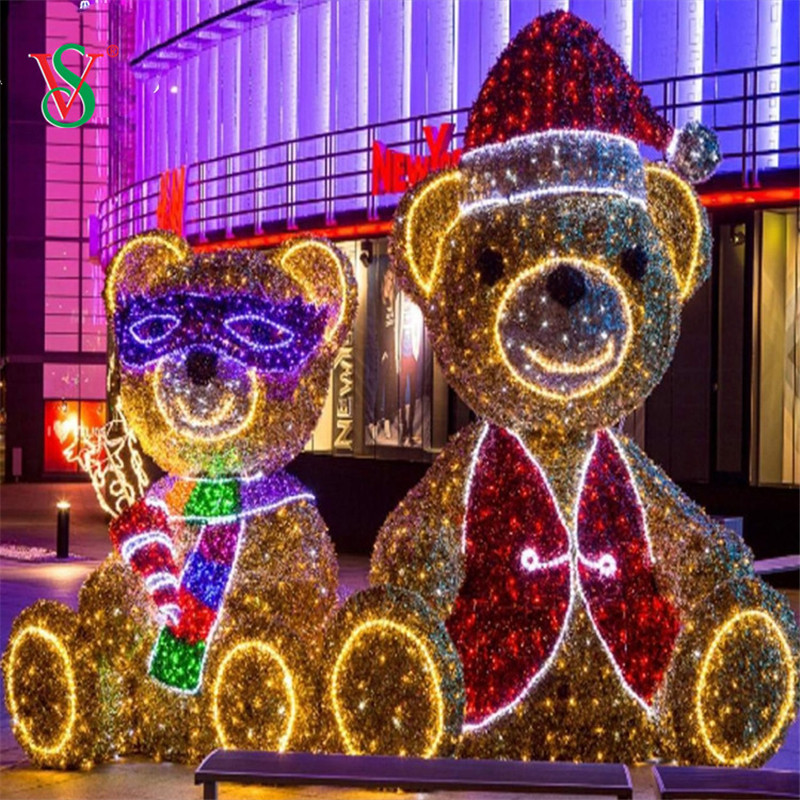 LED 3D Teddy Bear Motif Light для украшения рождественских праздников
