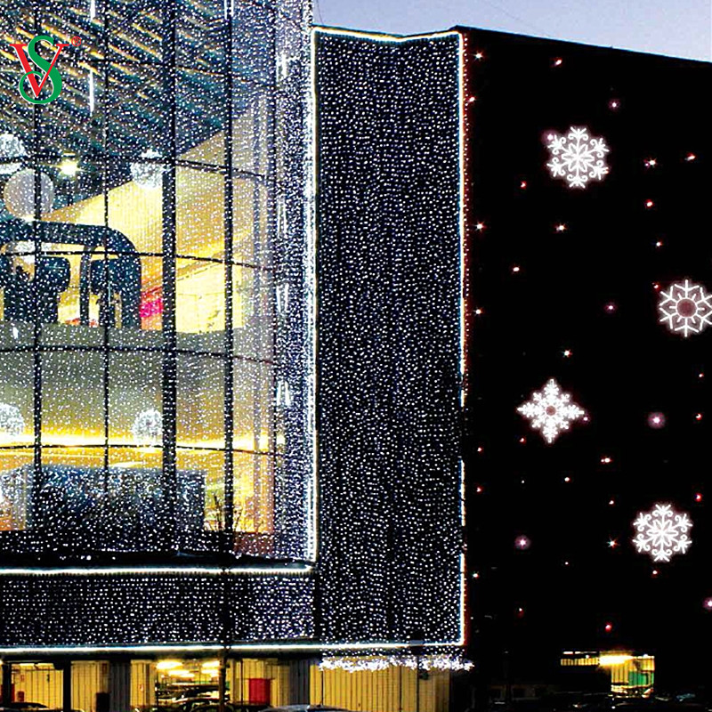 Индивидуальный дизайн Анимированные светодиодные 2D снежинки для украшения Рождества