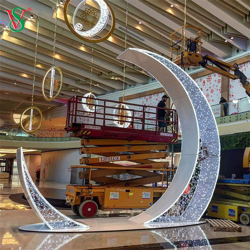 Светодиодный 3D Moon Star Light для Рамадана Мубарака Эйд праздничный украшение